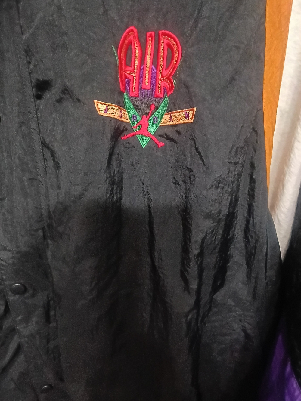 Jordan Vintage 'Air' Colorblock Windbreaker Jacket - Black Teal Purple Orange - Picture 2 of 3